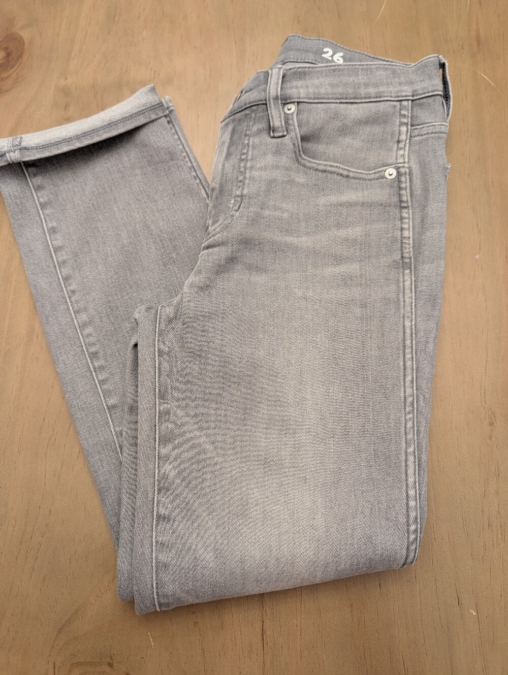 J. Crew Vintage Slim Straight Leg Jeans Light Gray Wash Women's Sz 26